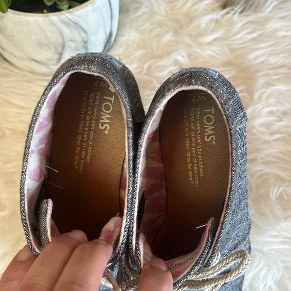 Toms Blue/Gray Denim Wedge Heels Women's Size 7 - Picture 9 of 14